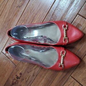 Seychelles Sycamore coral red pointed toe flats